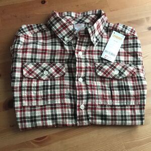 Gymboree button down plaid flannel shirt NWT
